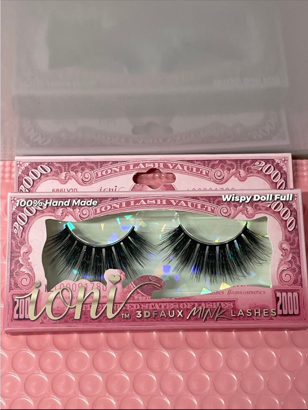Ioni Lash Vault Wispy Doll Full 3D Faux Mink Lashes - Pink Packaging